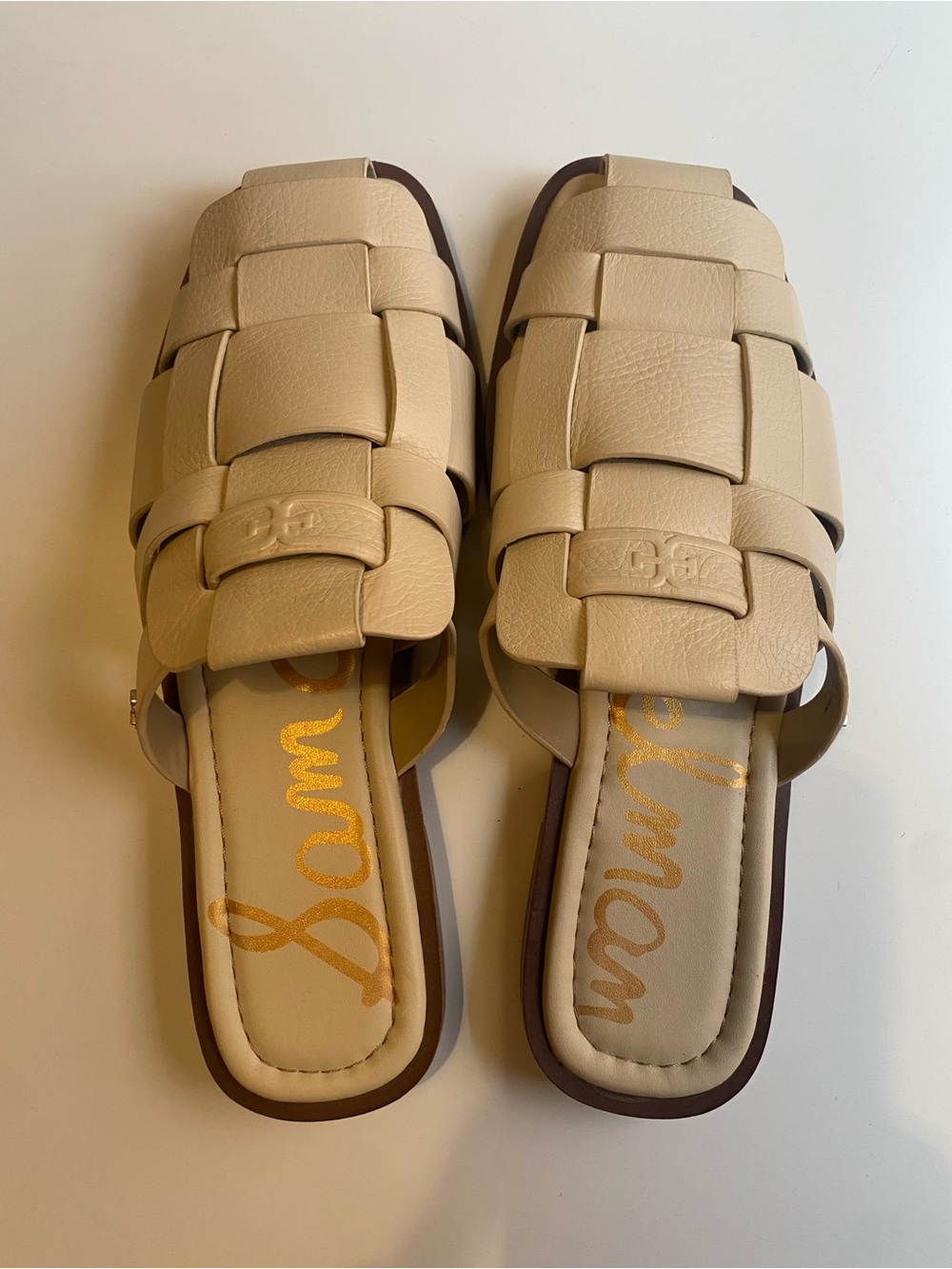 Woven Leather Mules in Beige - Sam Edelman